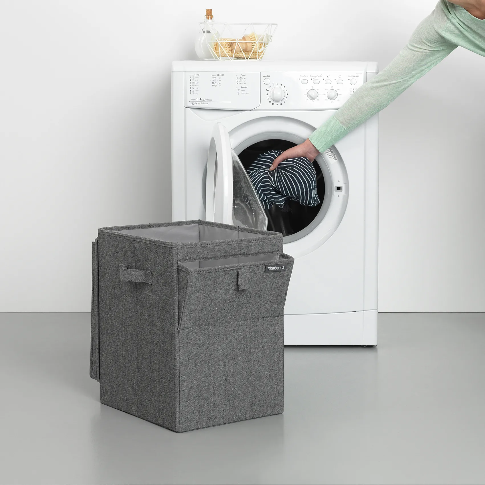 Brabantia stapelbare wasmand 35 l., Donkergrijs Brabantia