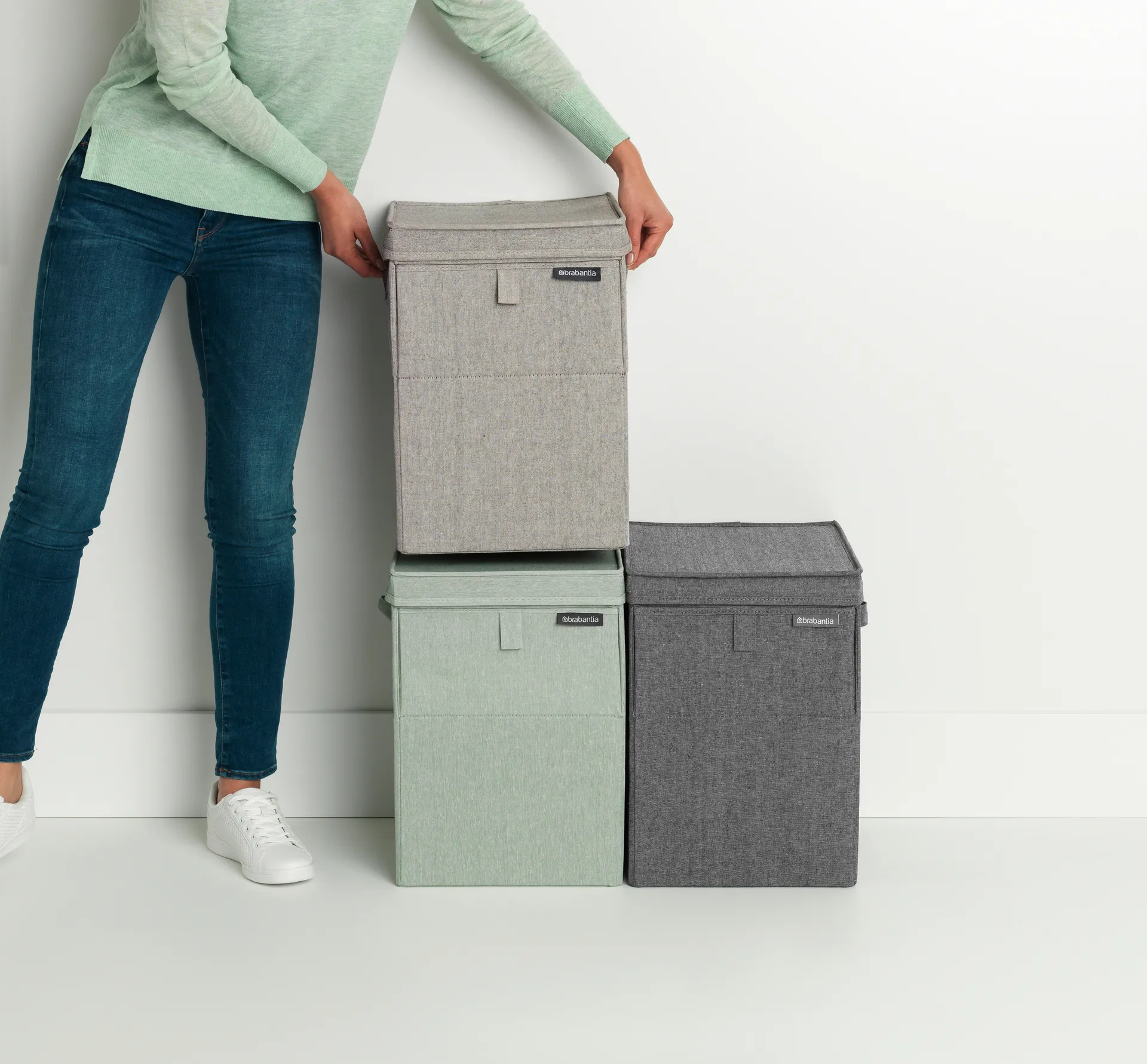 Brabantia stapelbare wasmand 35 l., Groen Brabantia