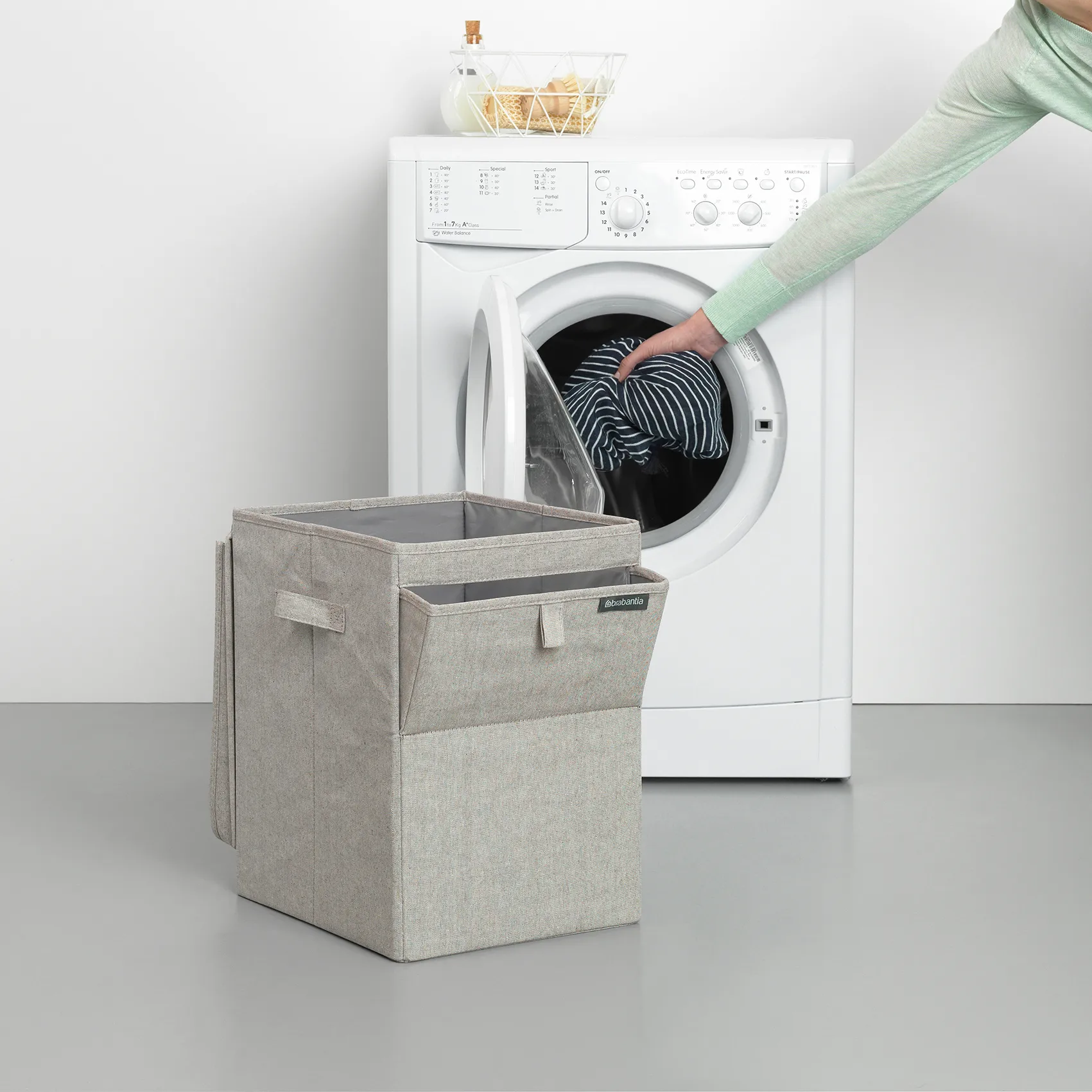 Brabantia stapelbare wasmand 35 l., Lichtgrijs Brabantia