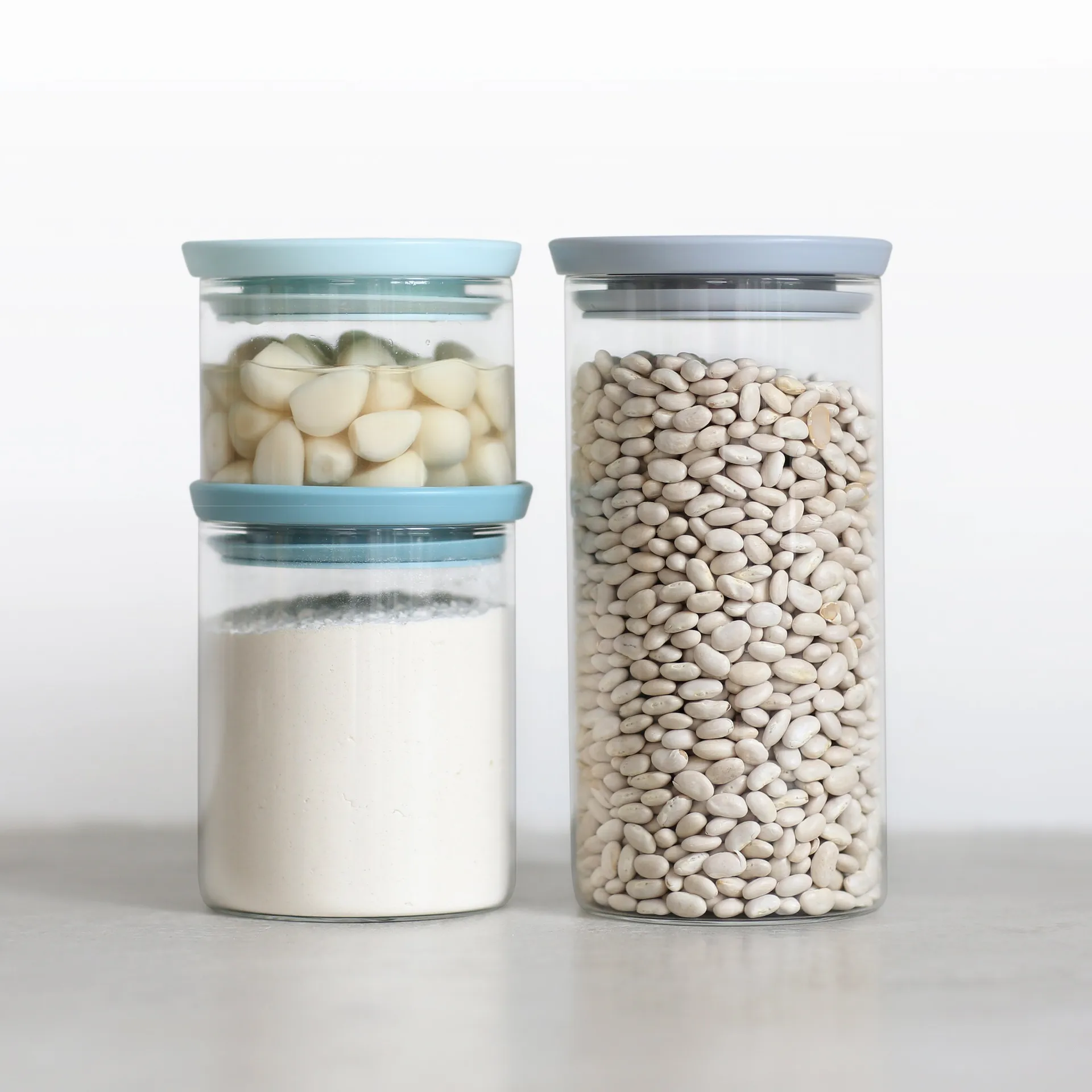 Brabantia voorraadbussen glas 3-pack, grijs-blauw Brabantia