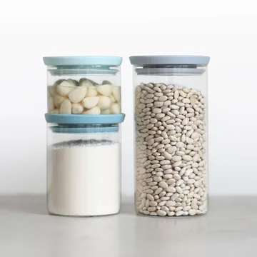 Brabantia voorraadbussen glas 3-pack - grijs-blauw - Brabantia