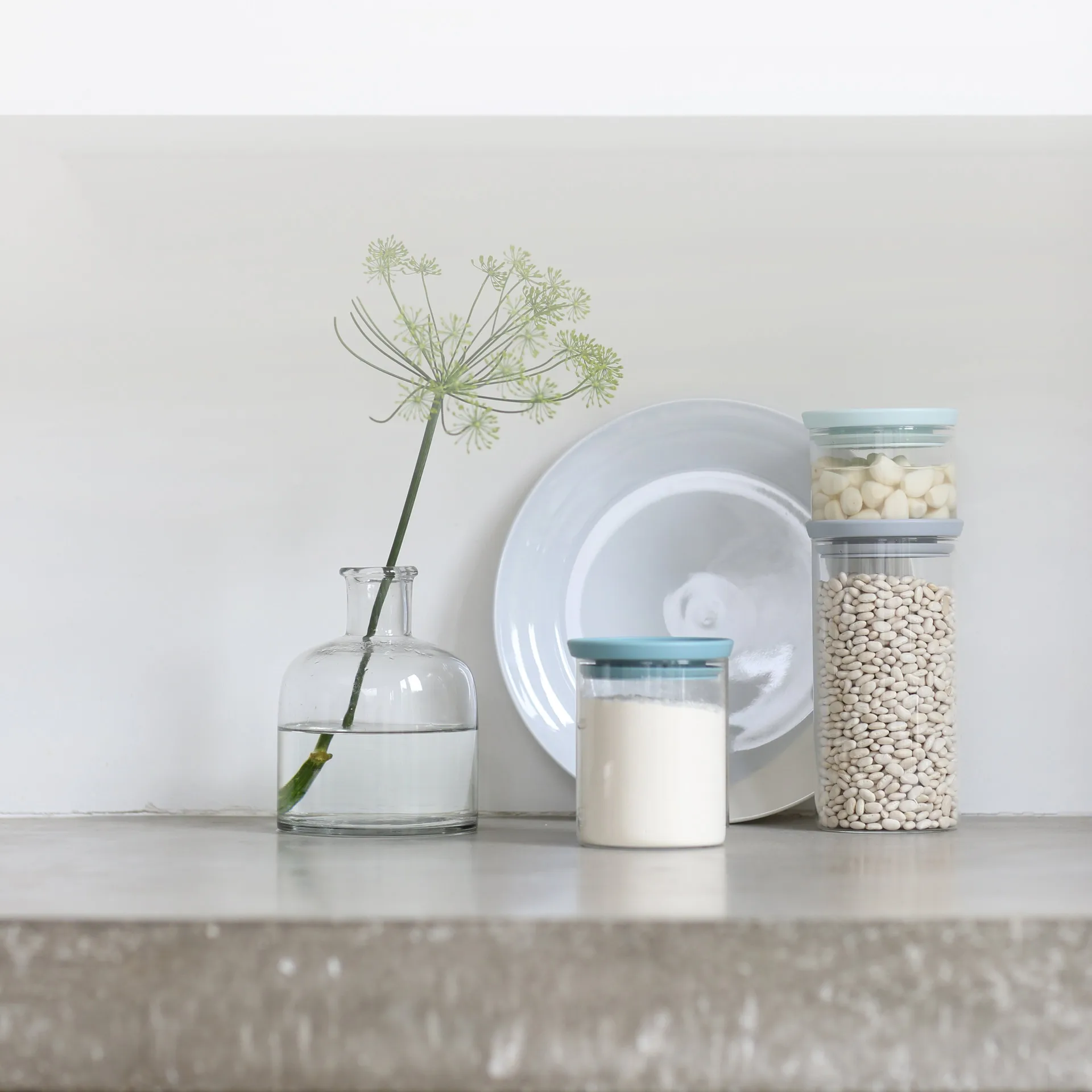 Brabantia voorraadbussen glas 3-pack, grijs-blauw Brabantia