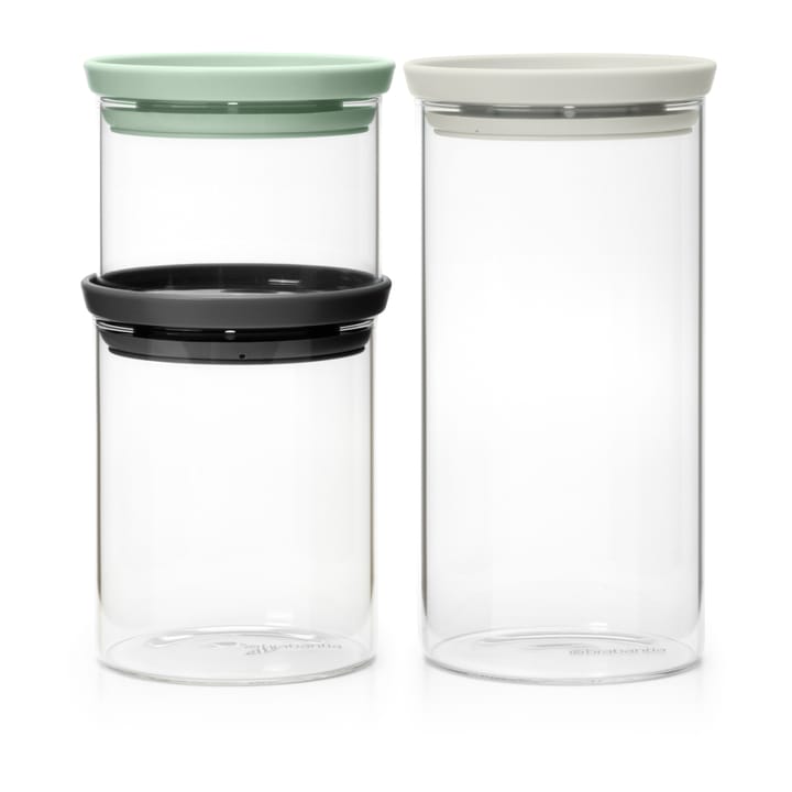 hoofdkussen bijstand Laag Brabantia voorraadbussen glas 3-pack van Brabantia - NordicNest.nl