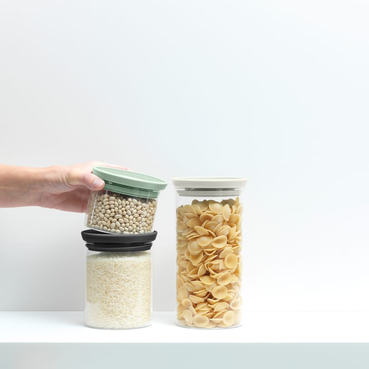 Brabantia voorraadbussen glas 3-pack, Zwart-grijs-groen Brabantia