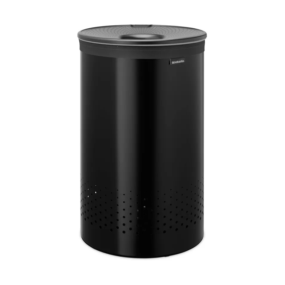 Brabantia wasbox met kunststof deksel 60 L, Matzwart Brabantia
