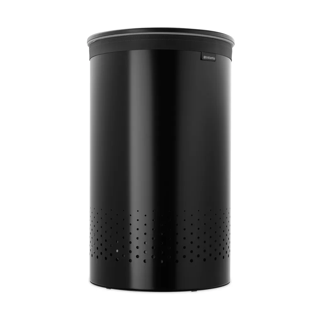 Brabantia wasbox met kunststof deksel 60 L, Matzwart Brabantia