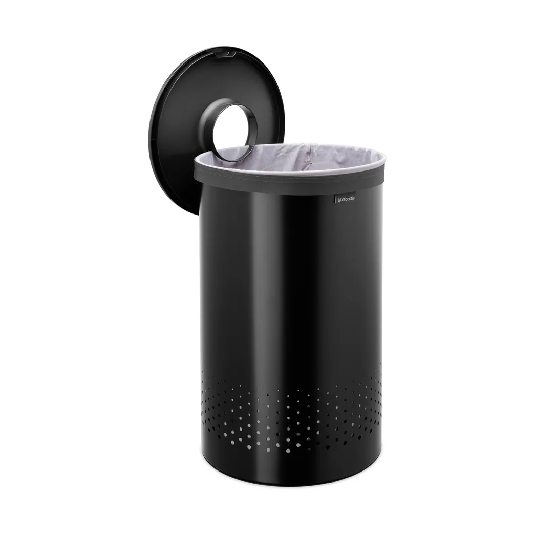 Brabantia wasbox met kunststof deksel 60 L, Matzwart Brabantia