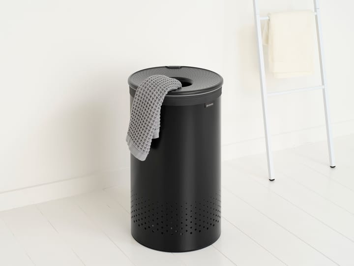 Brabantia wasbox met kunststof deksel 60 L, Matzwart Brabantia
