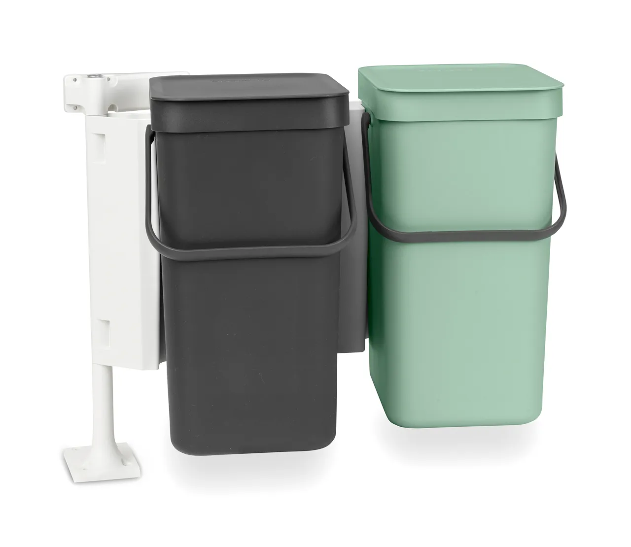 Inbouwsysteem Sort & Go 2x12 L, Donkergrijs & jade green Brabantia