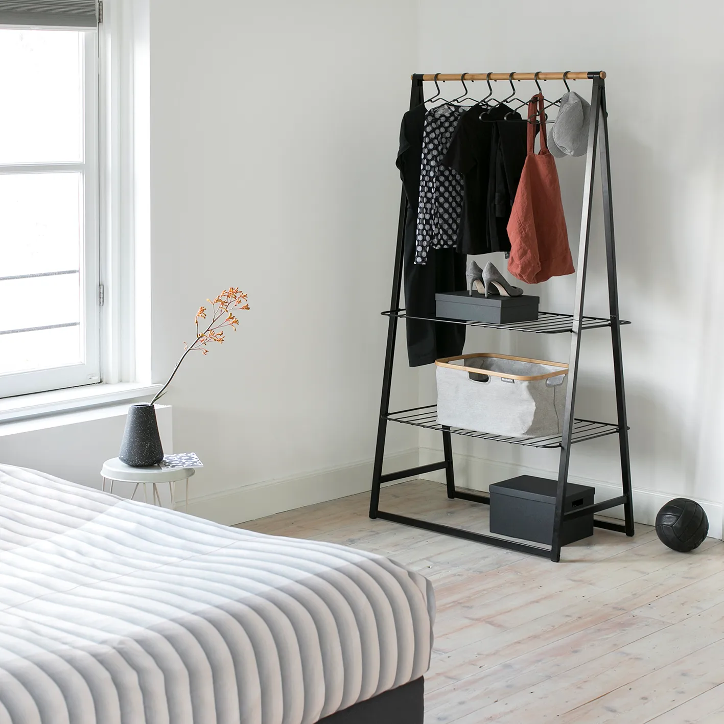 Linn kledingrek large, Zwart Brabantia