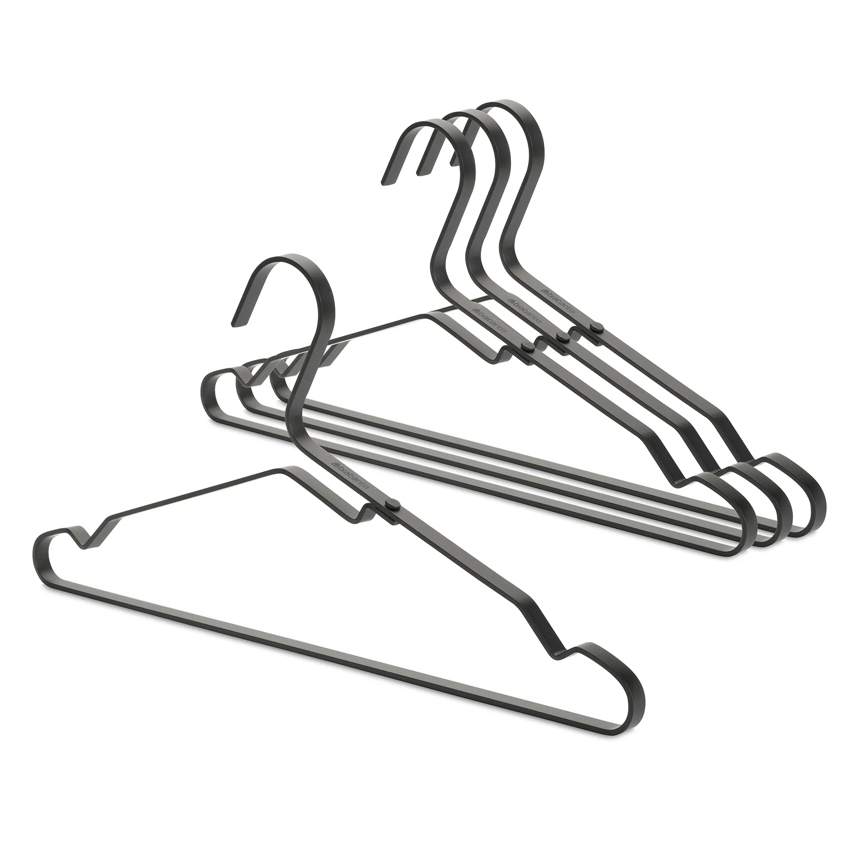 Linn kleerhanger 4-pack, Zwart Brabantia