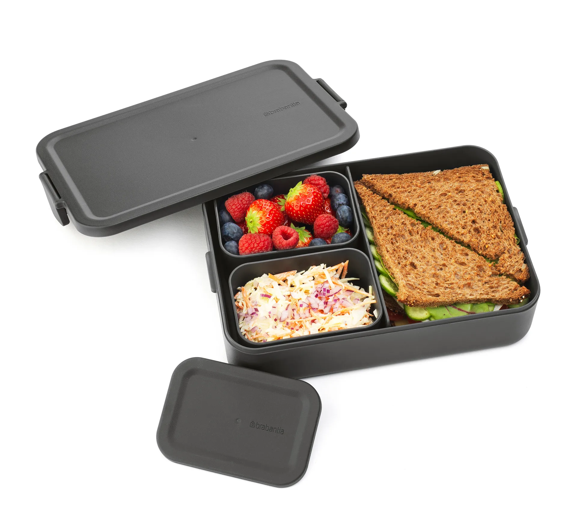 Make & Take Bento lunchtrommel groot 2 L, Donkergrijs Brabantia