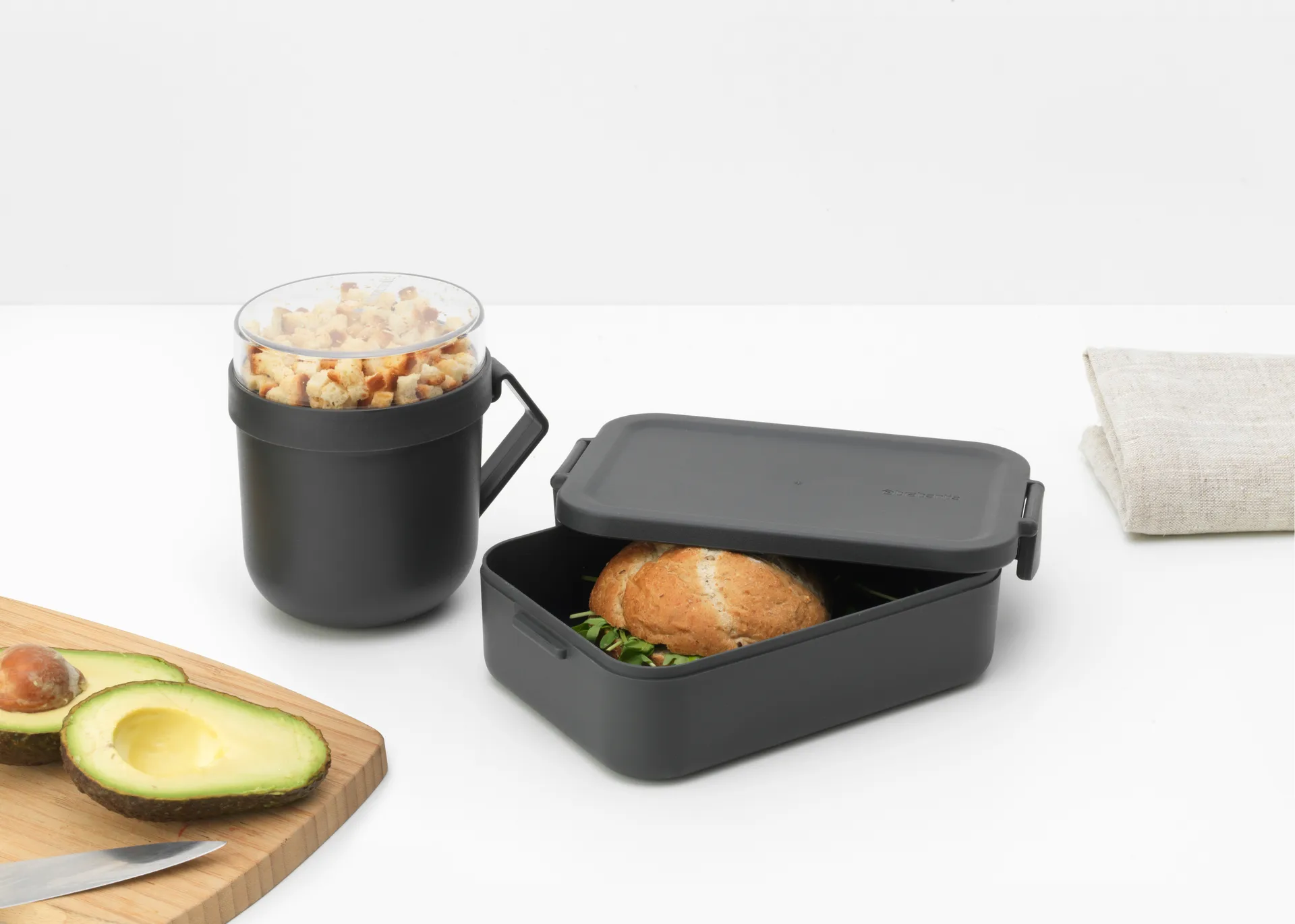 Make & Take lunchset 2-delig, Donkergrijs Brabantia