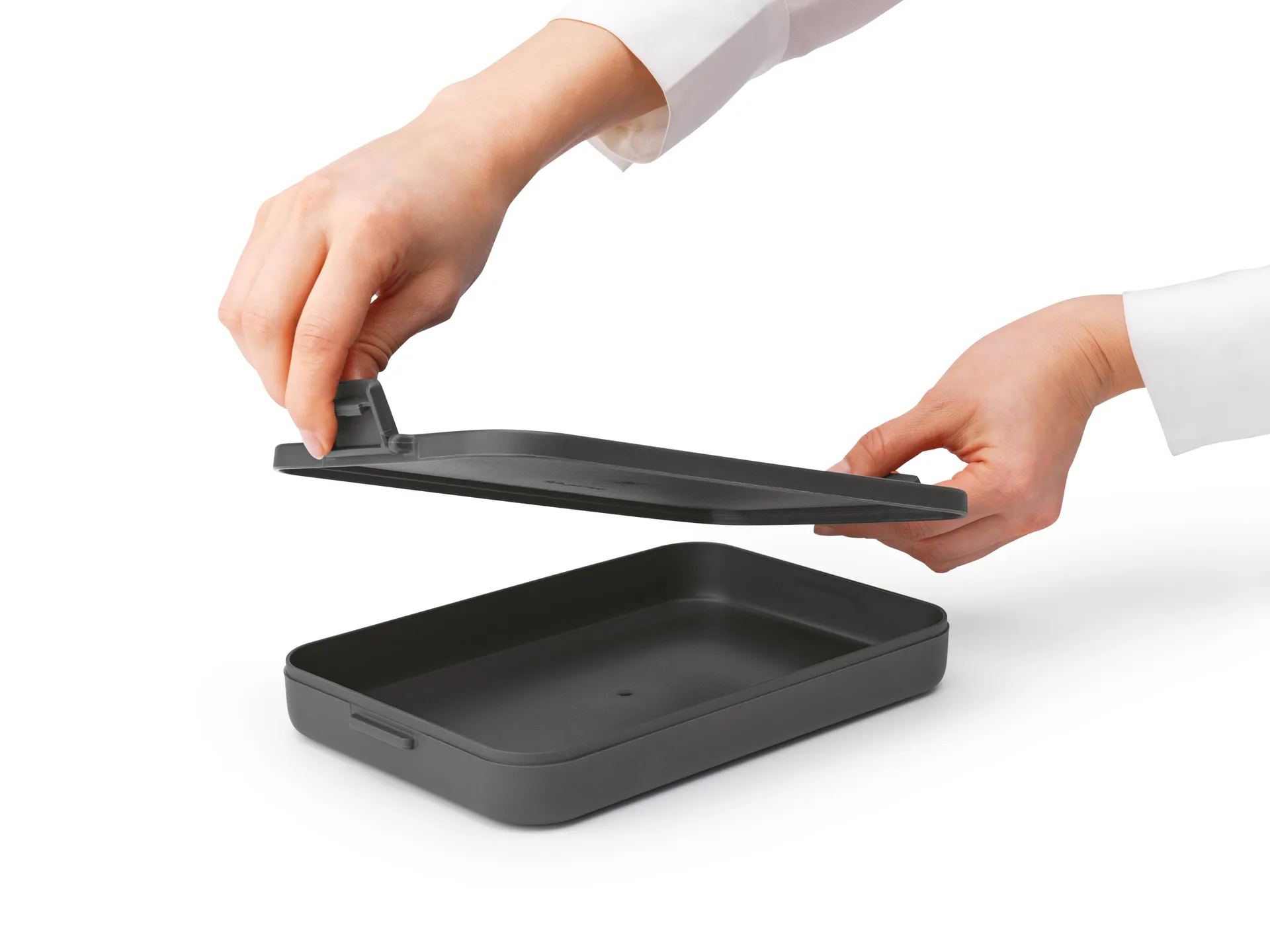 Make & Take lunchtrommel plat, 1,1 L, Donkergrijs Brabantia