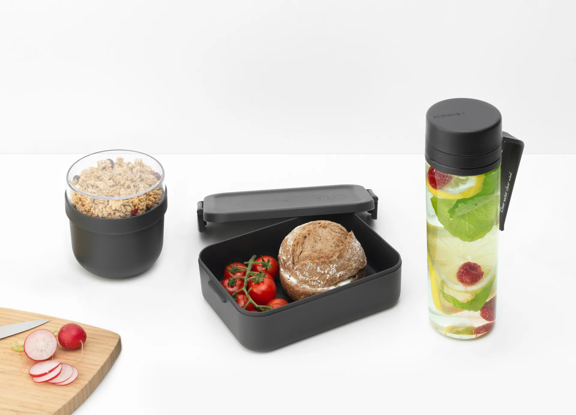 Make & Take ontbijt- en lunchset 3-delig, Donkergrijs Brabantia