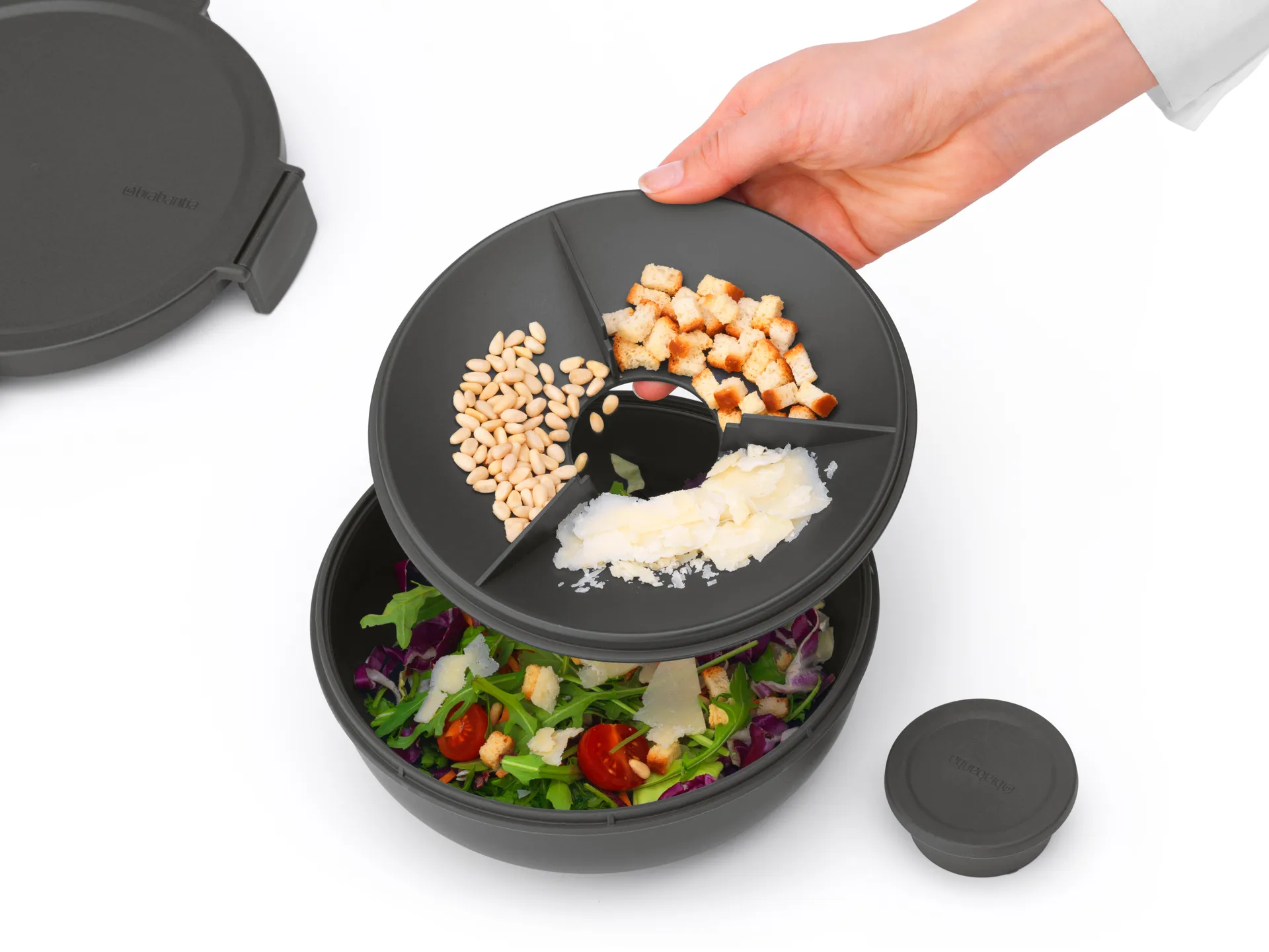 Make & Take saladebowl, 1,3 L, Donkergrijs Brabantia