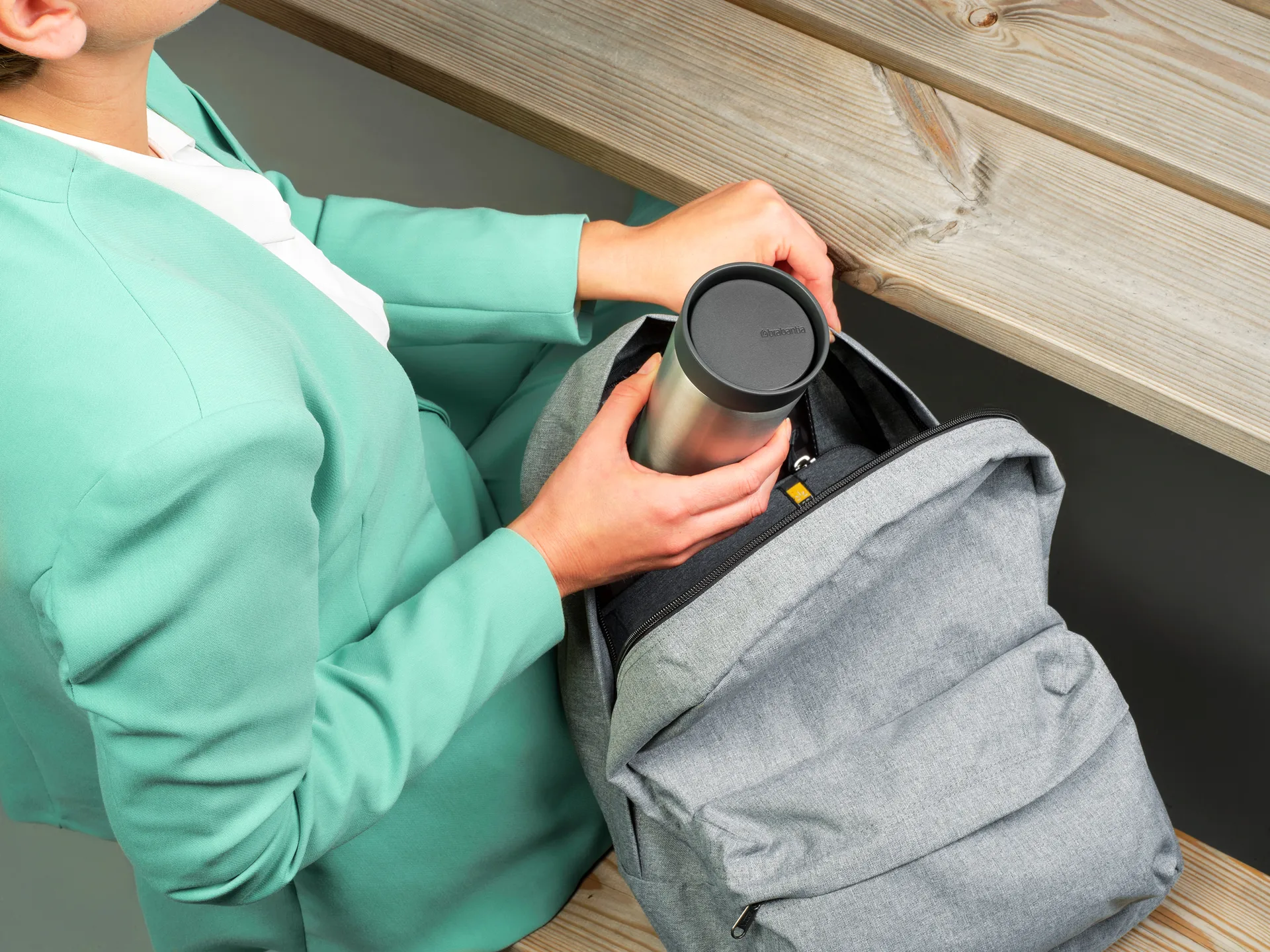 Make & Take thermosmok 36 cl, Donkergrijs Brabantia