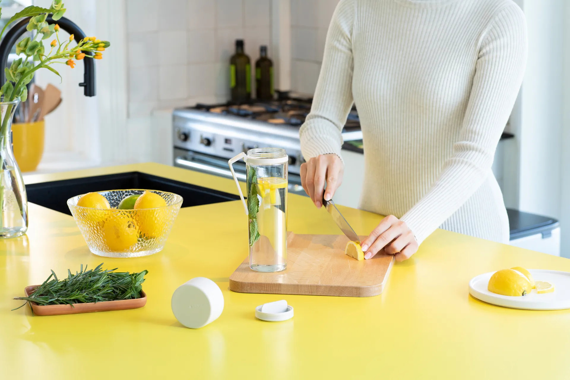 Make & Take waterfles met zeef 0,5 L, Lichtgrijs Brabantia