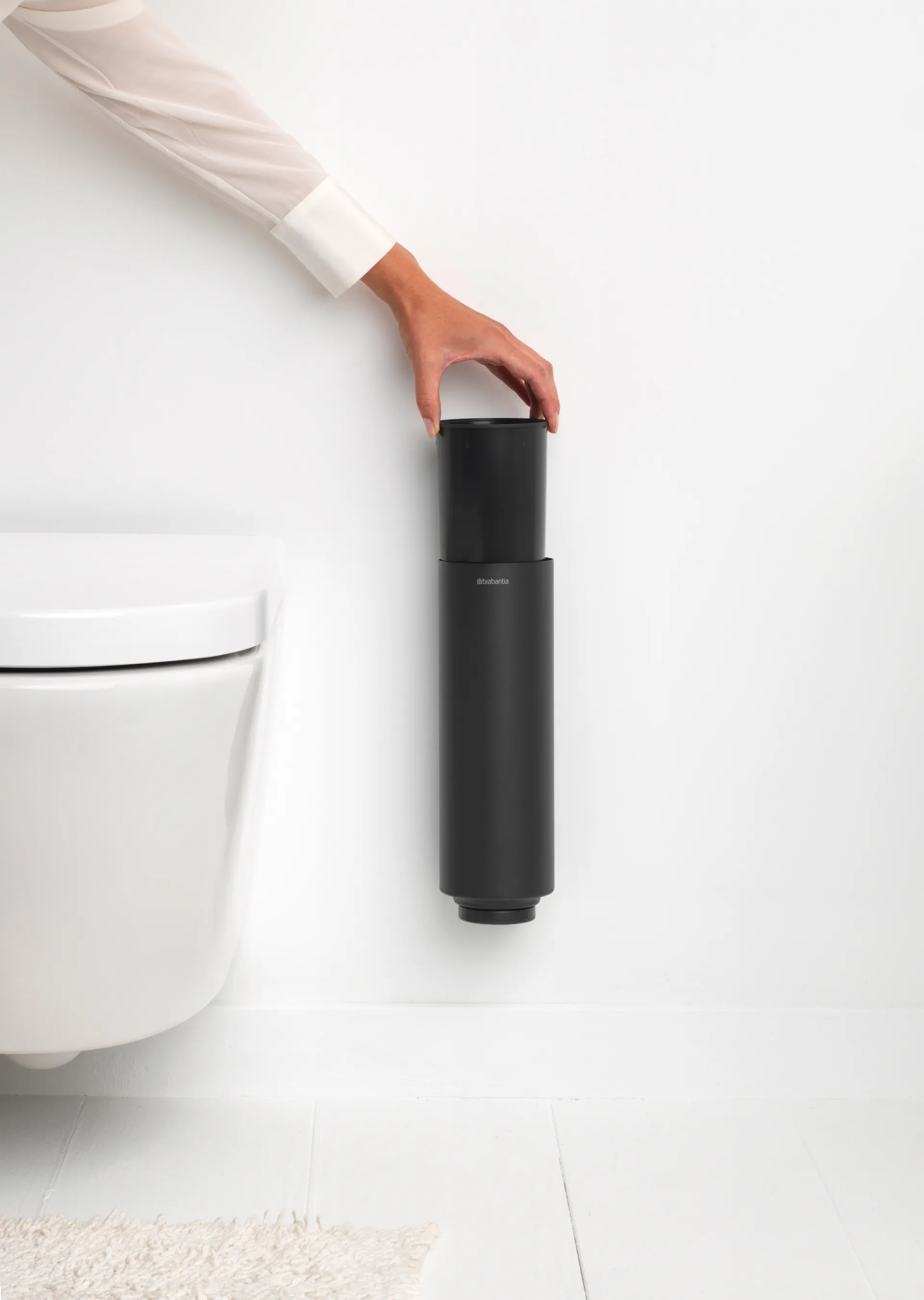 MindSet toiletborstel met houder, Mineral infinite grey, silicone Brabantia