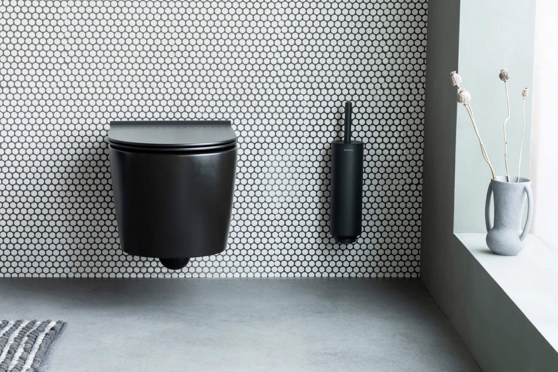 MindSet toiletborstel met houder, Mineral infinite grey, silicone Brabantia