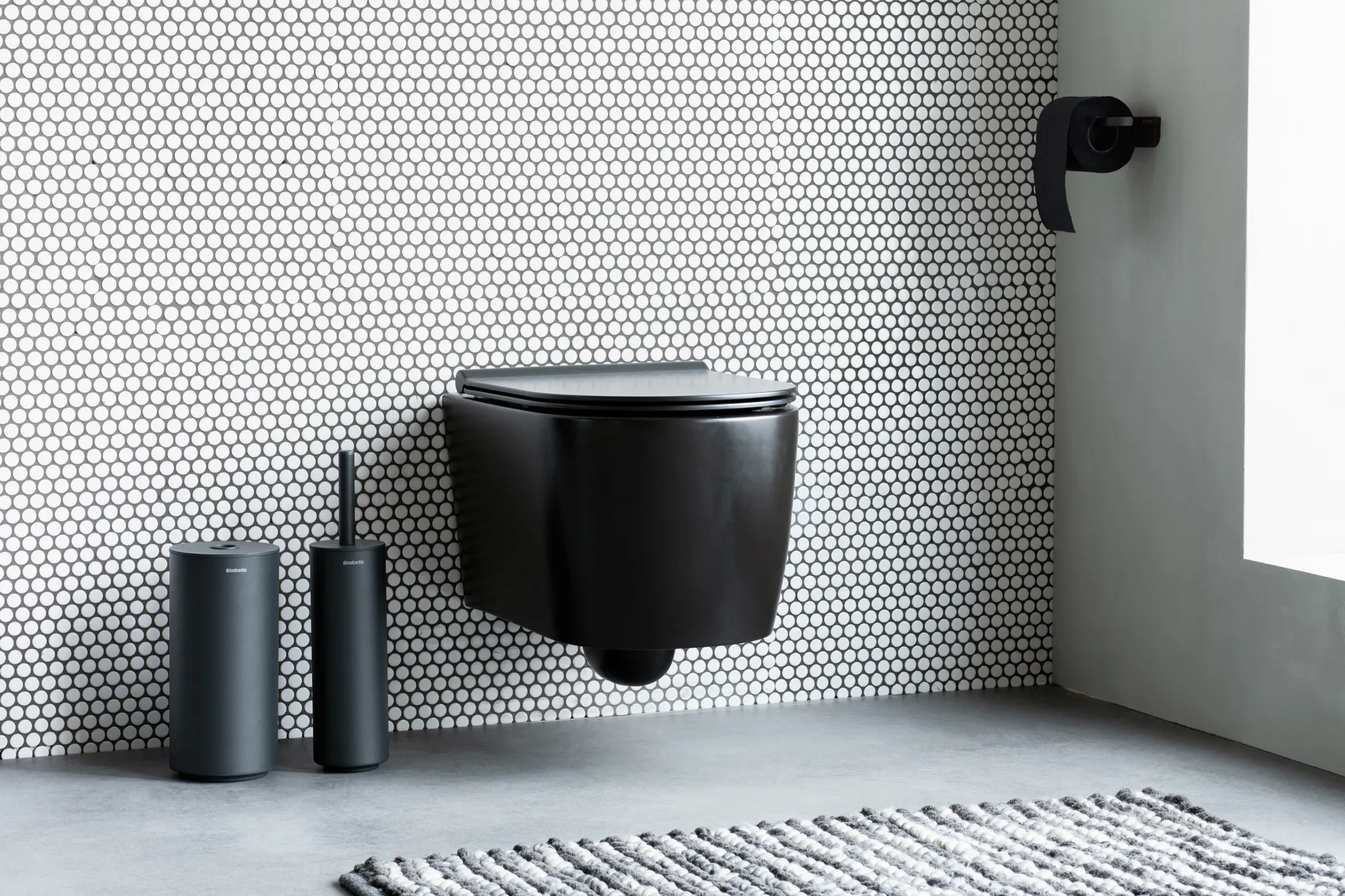 MindSet toiletborstel met houder, Mineral infinite grey, silicone Brabantia