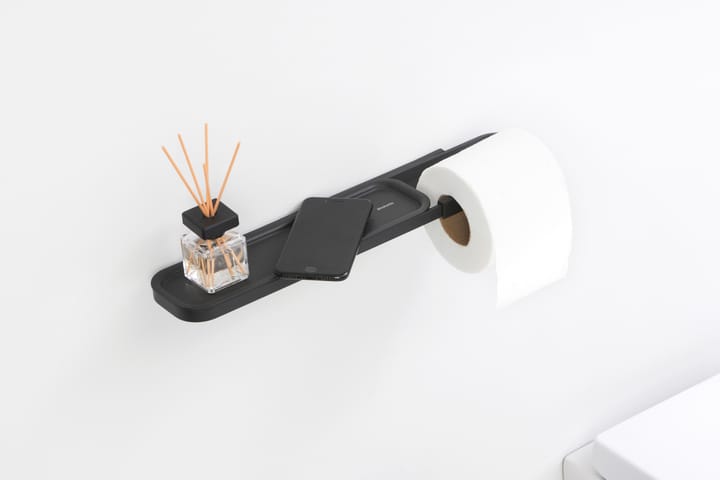 MindSet toiletrolhouder met plankje , Mineral infinite grey Brabantia
