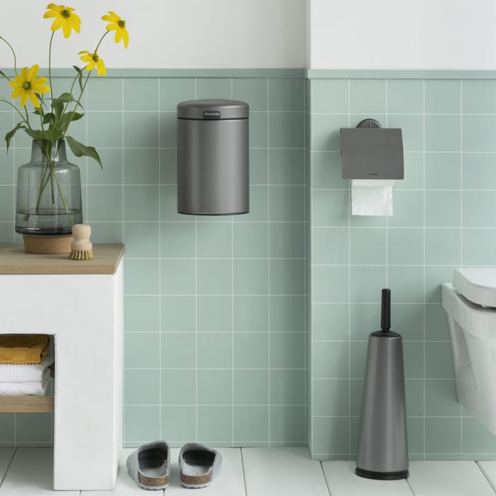 New Icon wand prullenbak 3 liter, platinum Brabantia