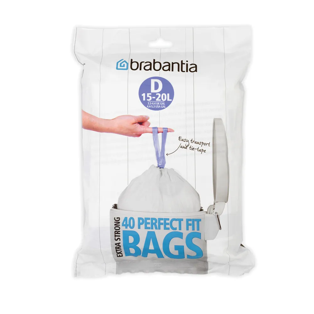 PerfectFit afvalzakken D (40 zakken per verpakking), 15-20 l Brabantia