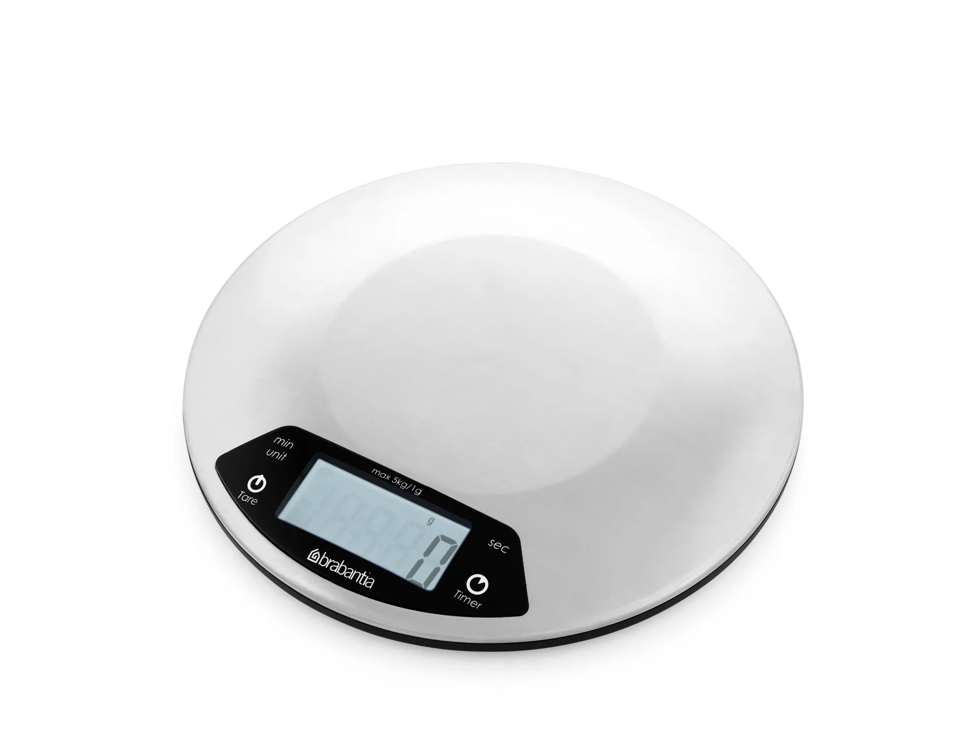 Profile keukenweegschaal met timer, Zilverkleurig Brabantia