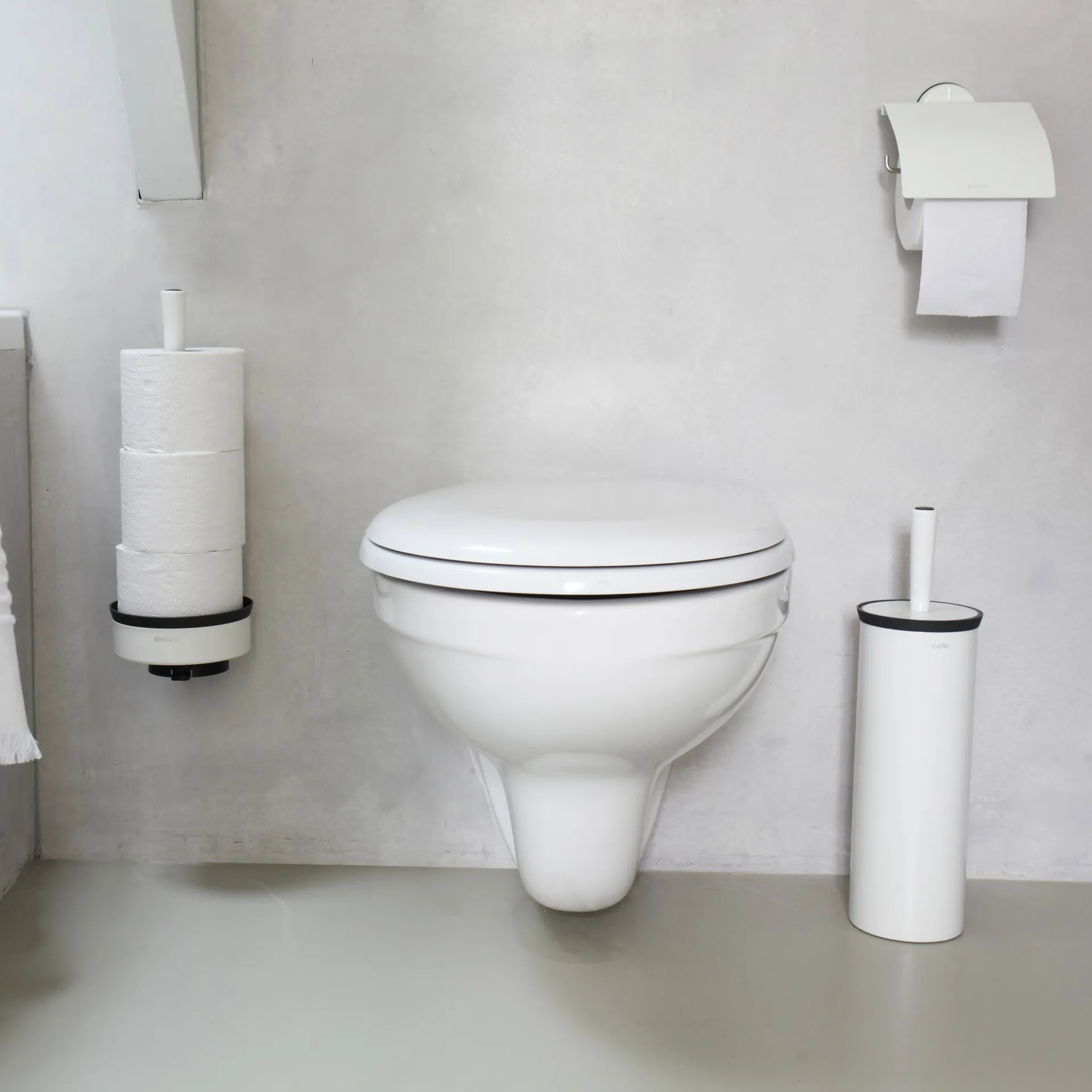 Profile toiletborstel met muurbevestiging, puur wit Brabantia