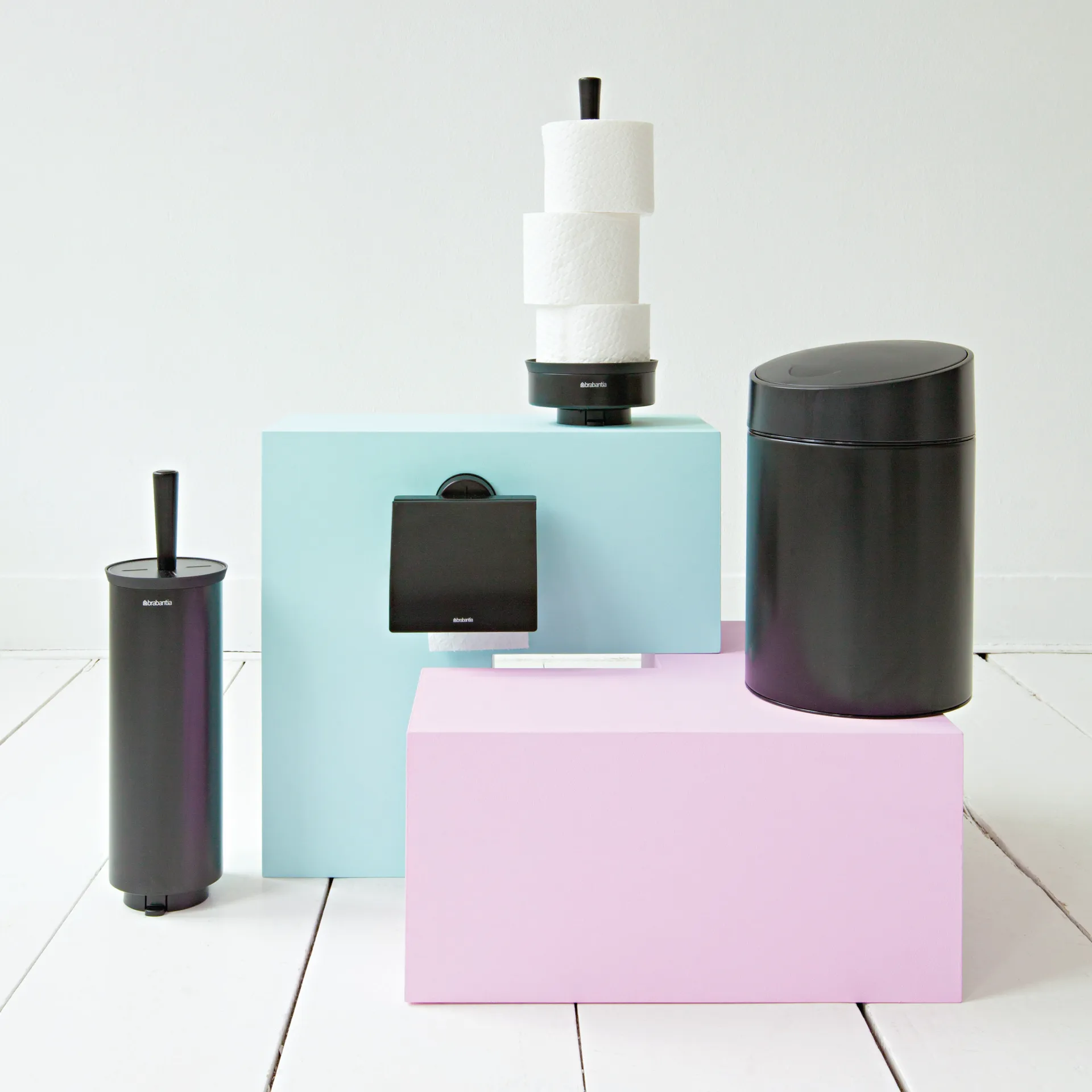 Profile toiletborstel met muurbevestiging, zwart Brabantia