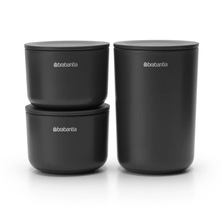 ReNew opbergpotten 3-pack - Donkergrijs - Brabantia