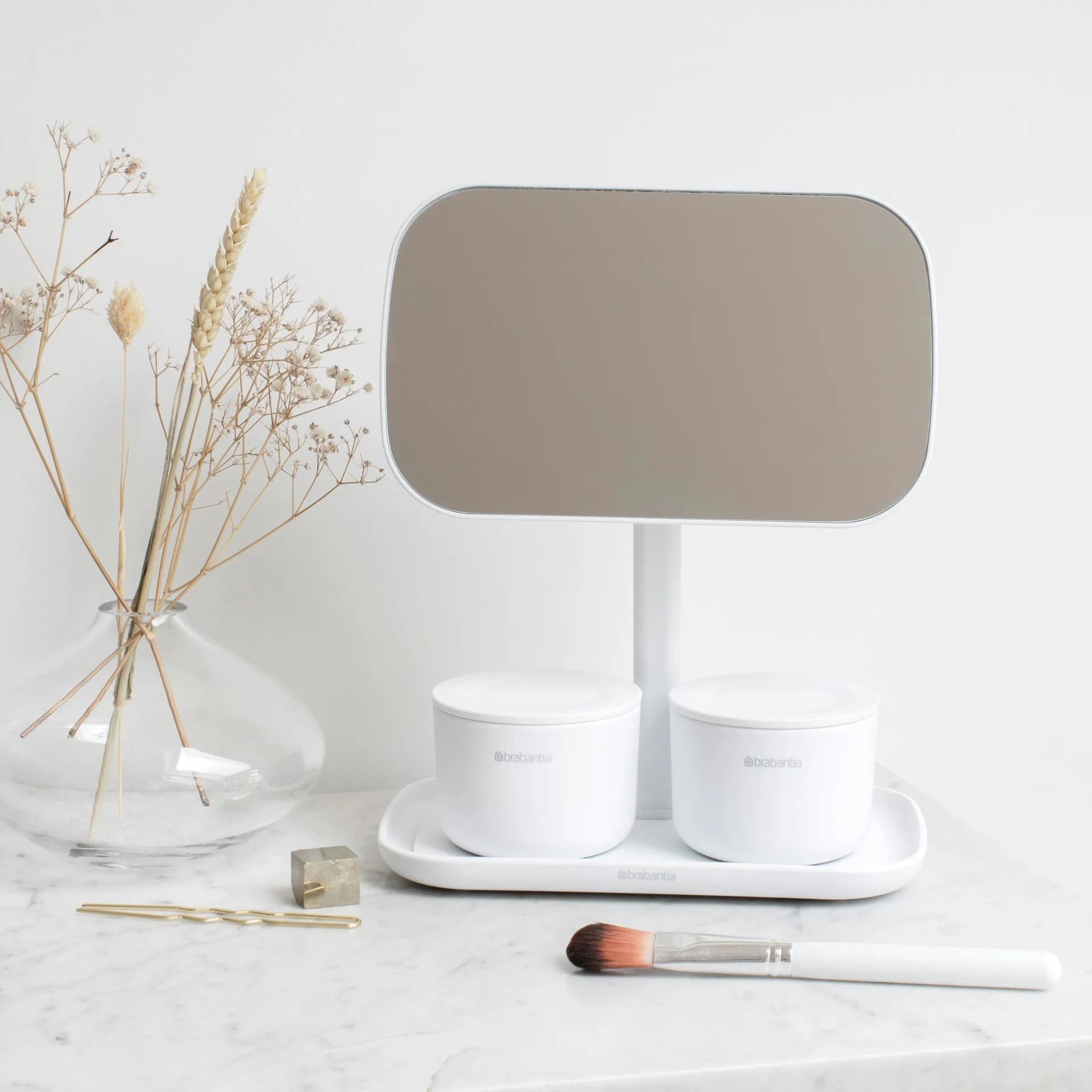 ReNew spiegel met opbergvakje, Wit Brabantia