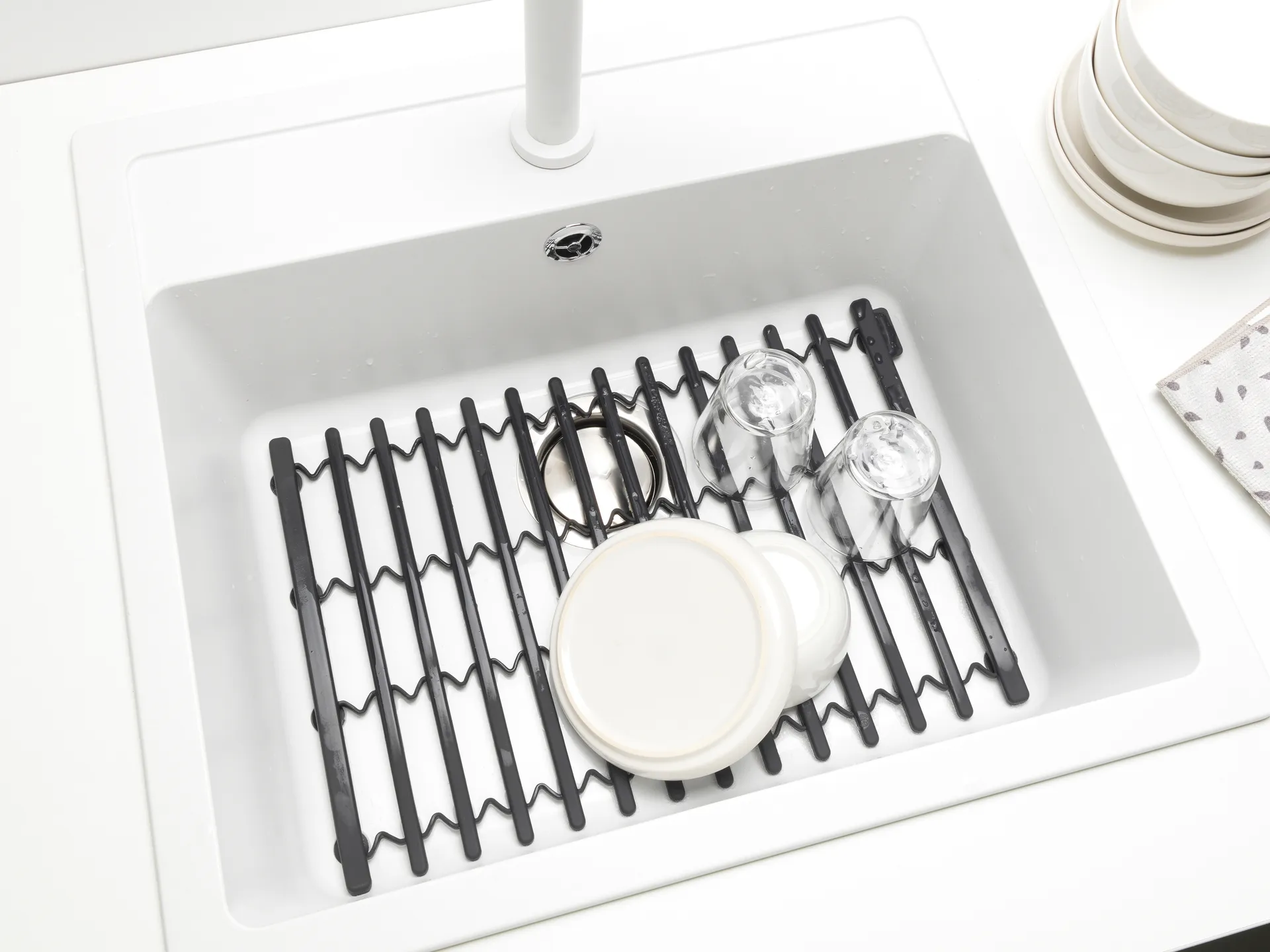 Sinkside afdruipmat 30x30 cm, Donkergrijs Brabantia