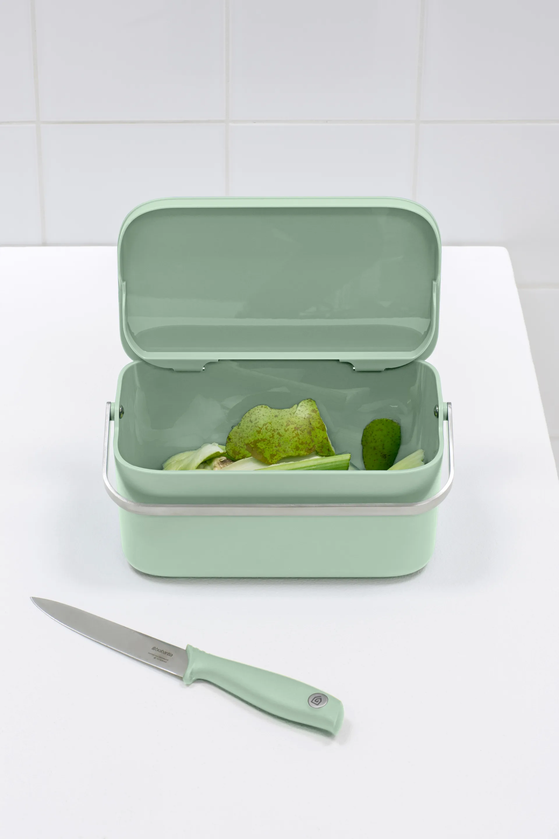 Sinkside afvalbakje GFT 13x22 cm, Jade green Brabantia