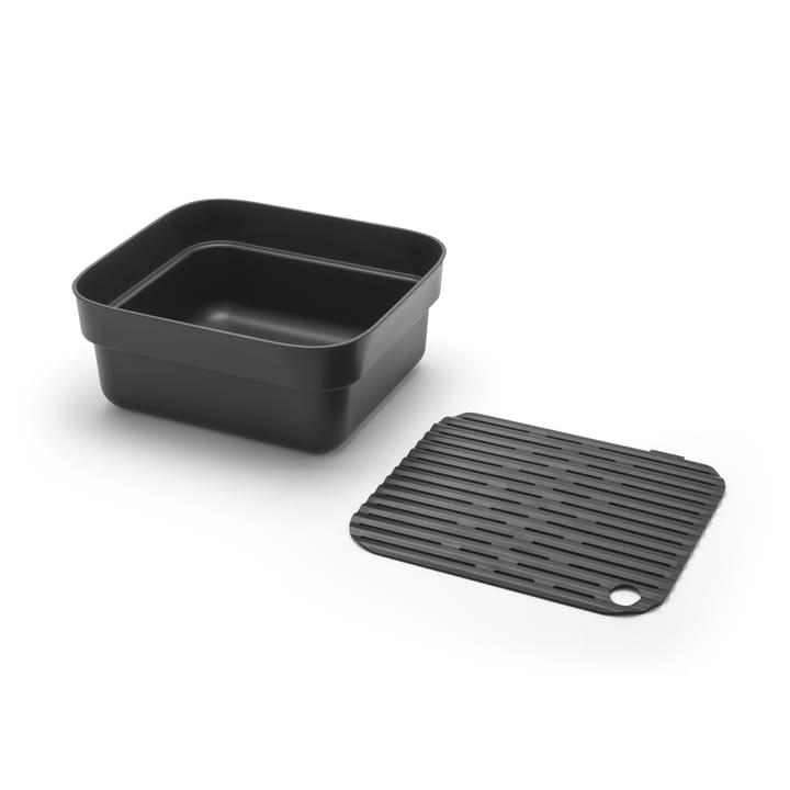 Sinkside afwasteiltje met droogplankje 34x37 cm, Donkergrijs Brabantia