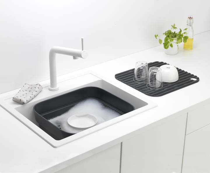 Sinkside afwasteiltje met droogplankje 34x37 cm, Donkergrijs Brabantia