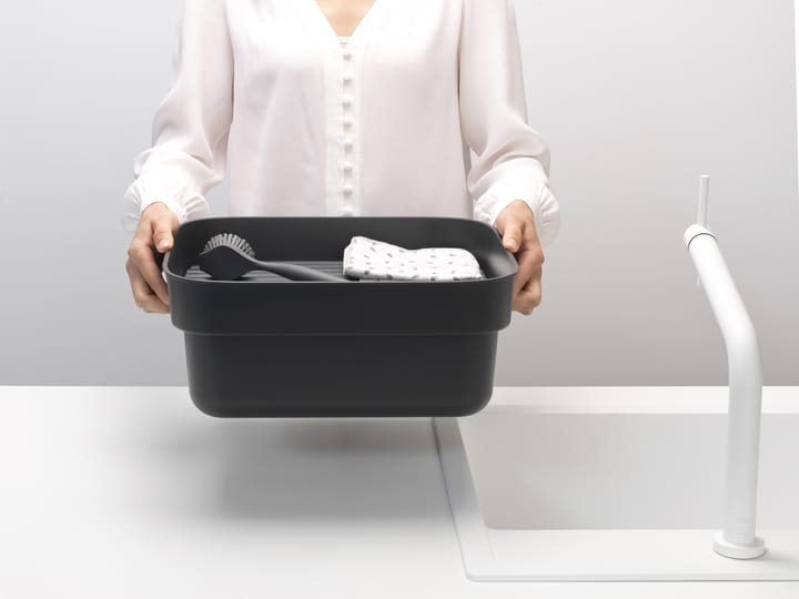 Sinkside afwasteiltje met droogplankje 34x37 cm, Donkergrijs Brabantia