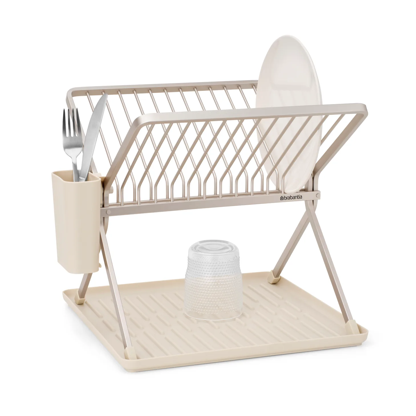 Sinkside inklapbaar afdruiprek 37 cm, Zacht beige Brabantia