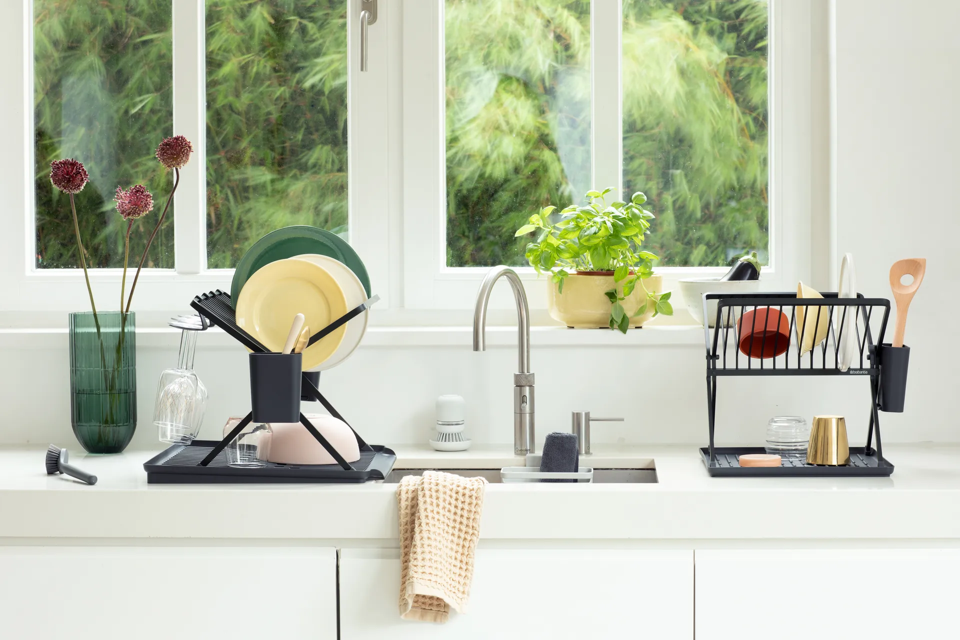 Sinkside inklapbaar afdruiprek 51 cm, Donkergrijs Brabantia