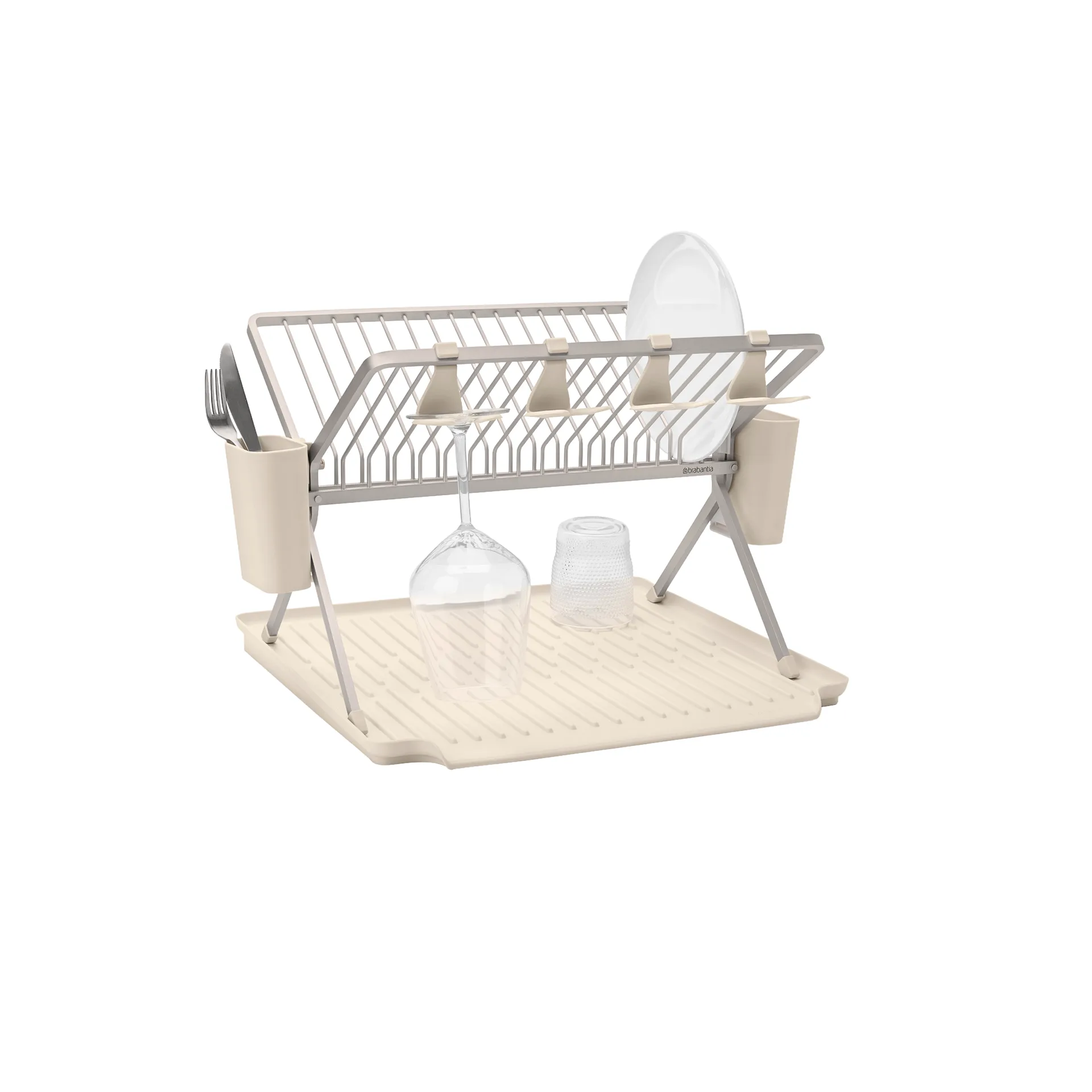 Sinkside inklapbaar afdruiprek 51 cm, Zacht beige Brabantia