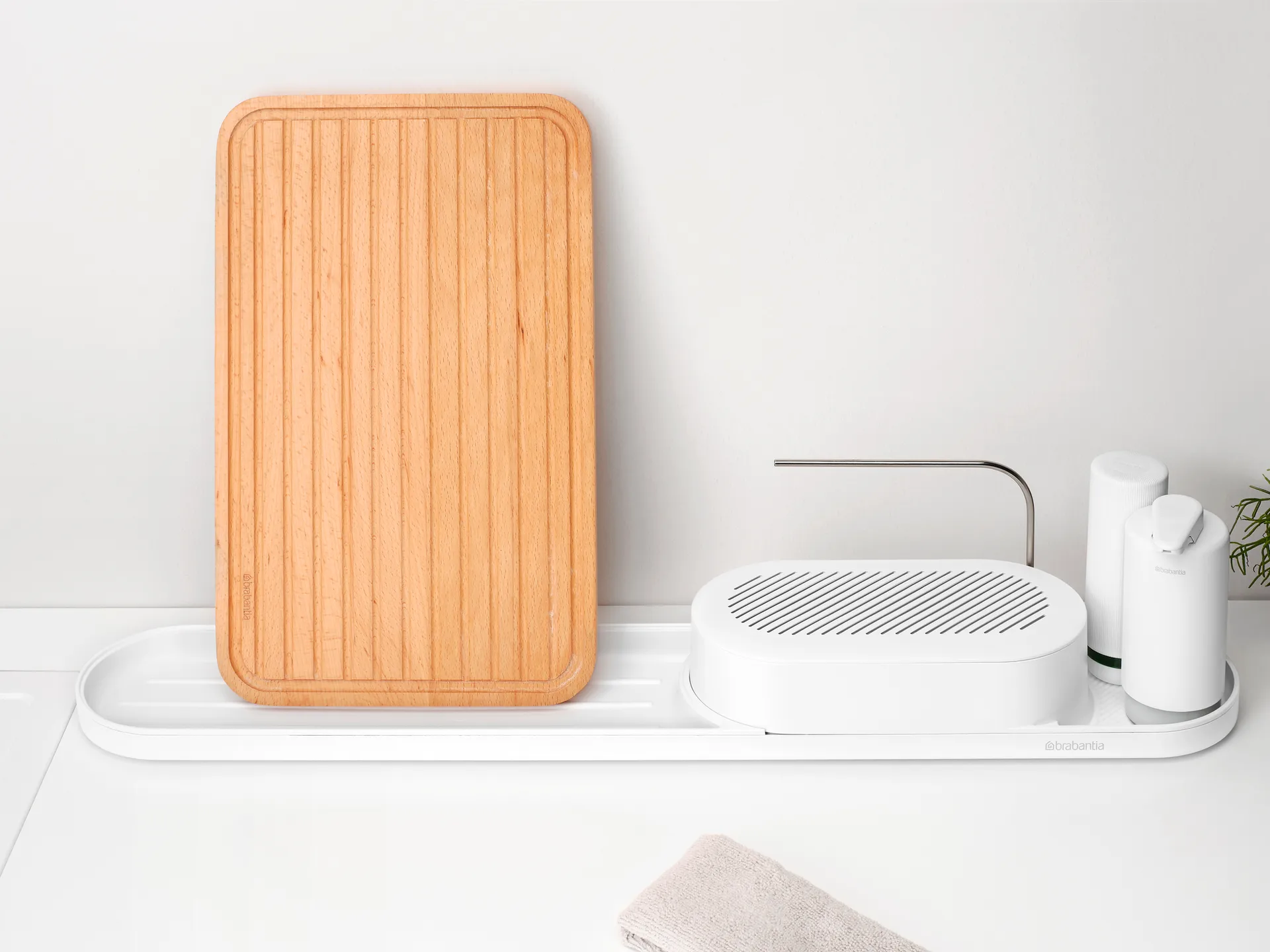 SinkStyle aanrechtorganiser set 4-delig, Mineral Fresh White Brabantia