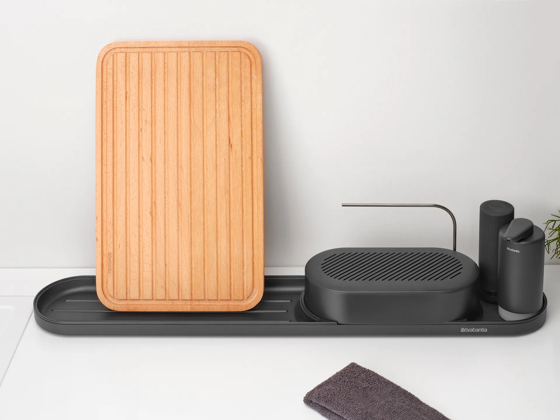 SinkStyle aanrechtorganiser set 4-delig, Mineral Infinite Grey Brabantia