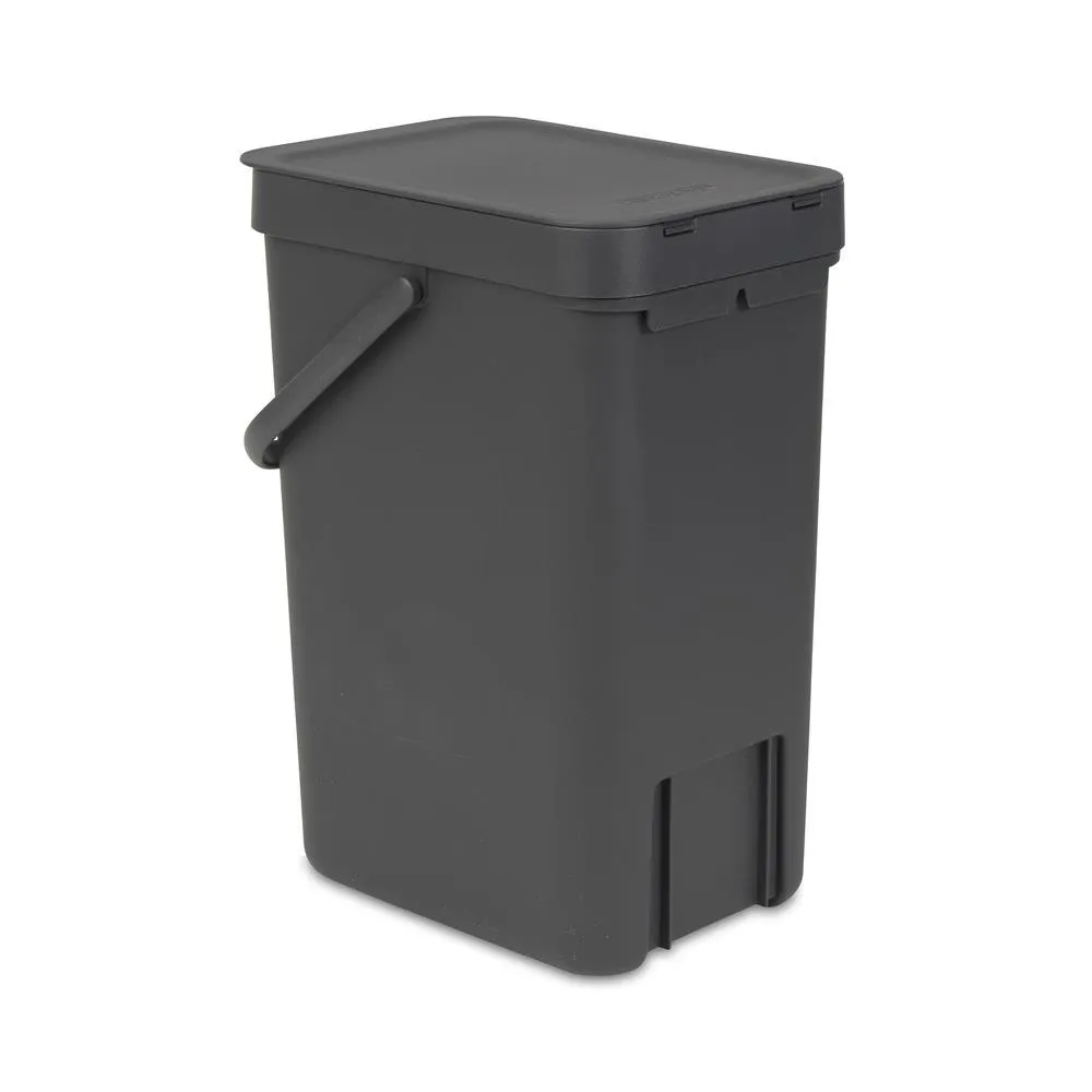 Sort & Go afvalbak 12 liter, grijs Brabantia