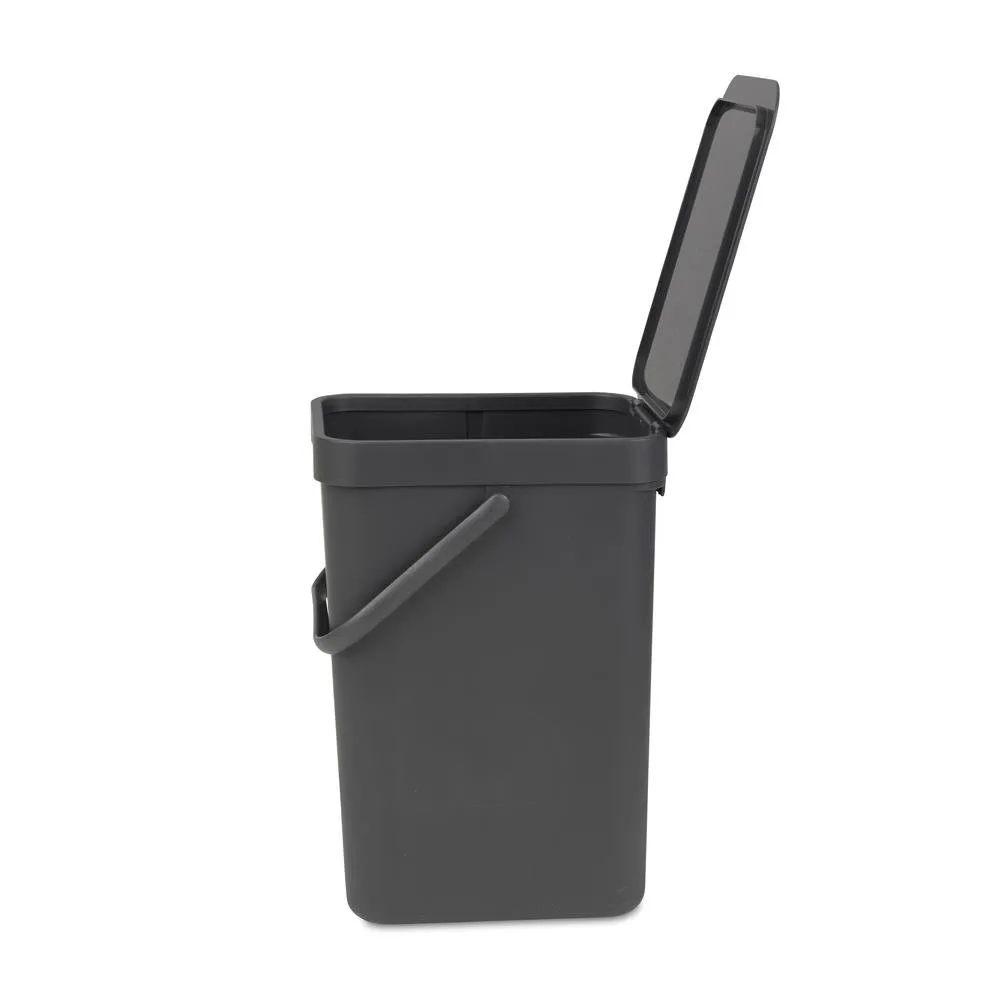 Sort & Go afvalbak 12 liter, grijs Brabantia