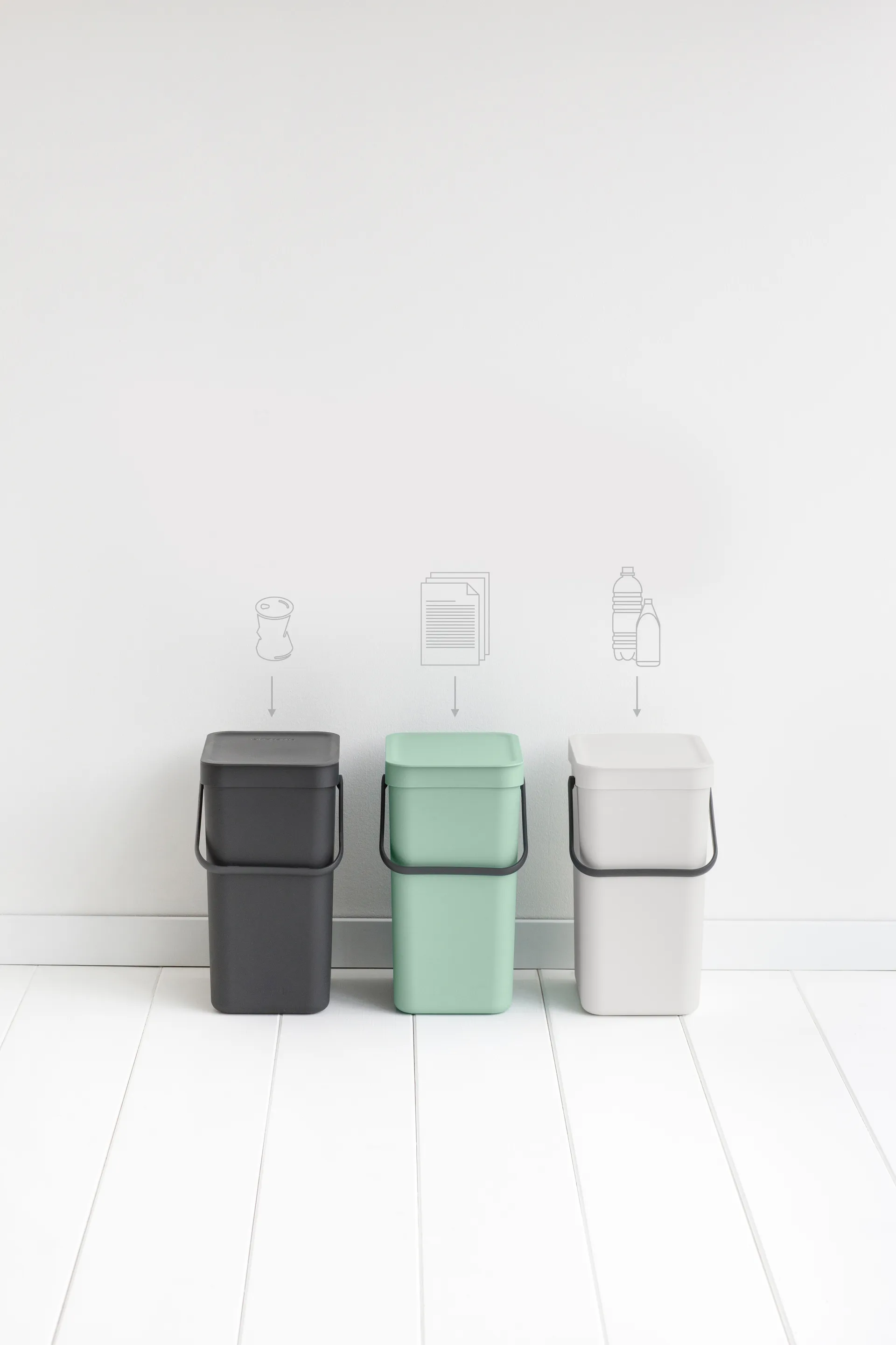 Sort & Go afvalbak 12 liter, Jade green Brabantia