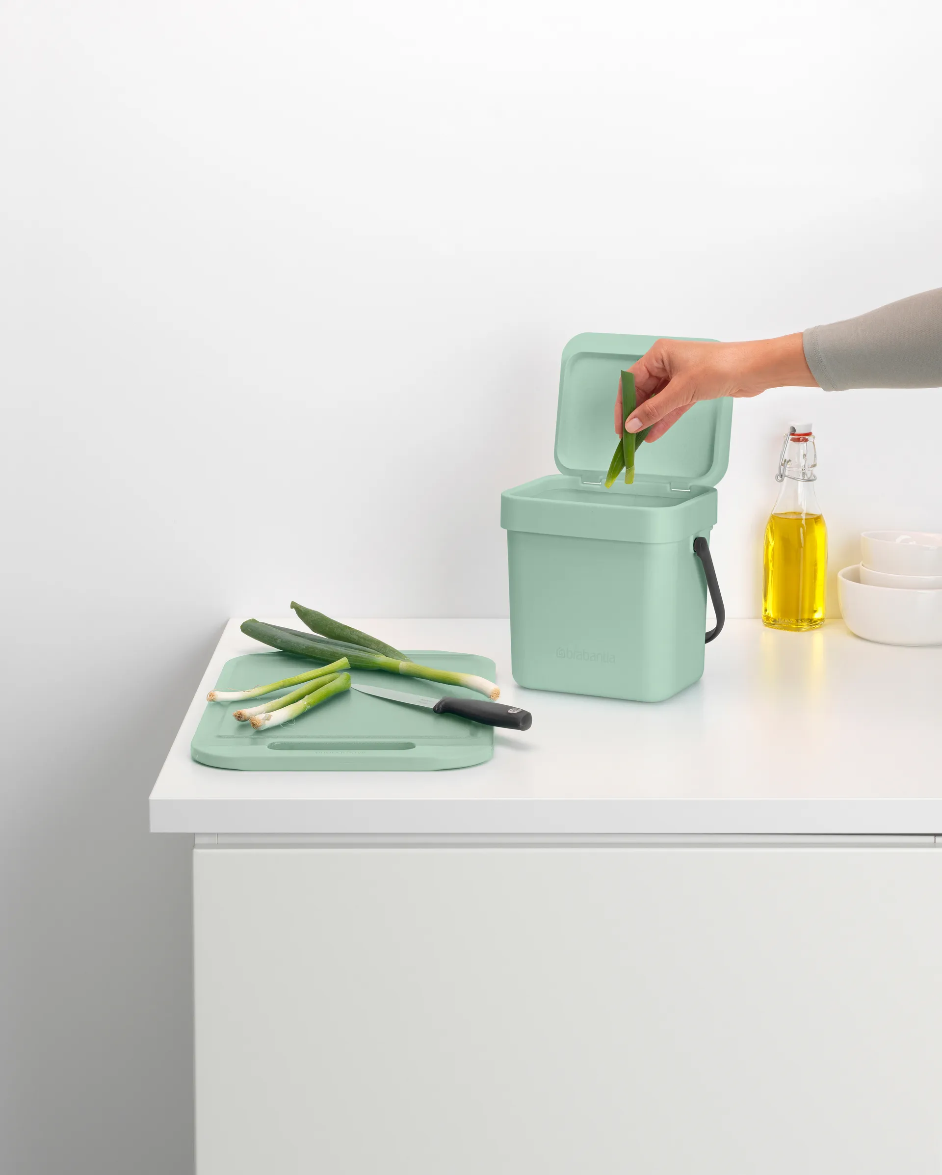 Sort & Go afvalbak 3 L, Jade green Brabantia