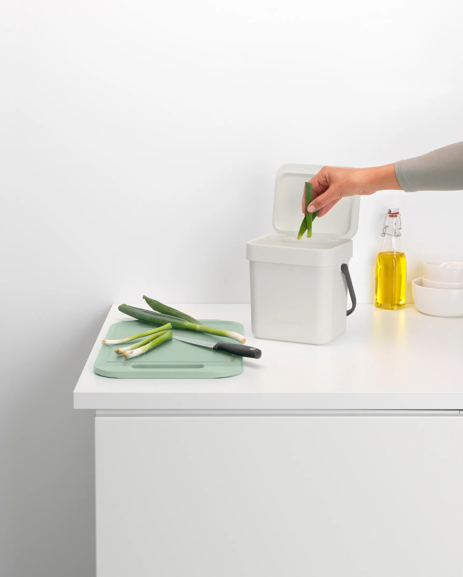 Sort & Go afvalbak 3 L, Lichtgrijs Brabantia