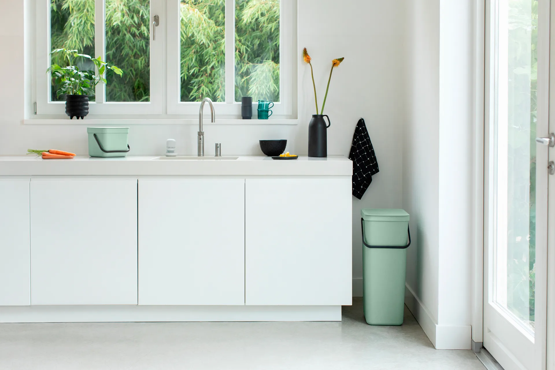 Sort & Go afvalbak 6 liter, Jade green Brabantia