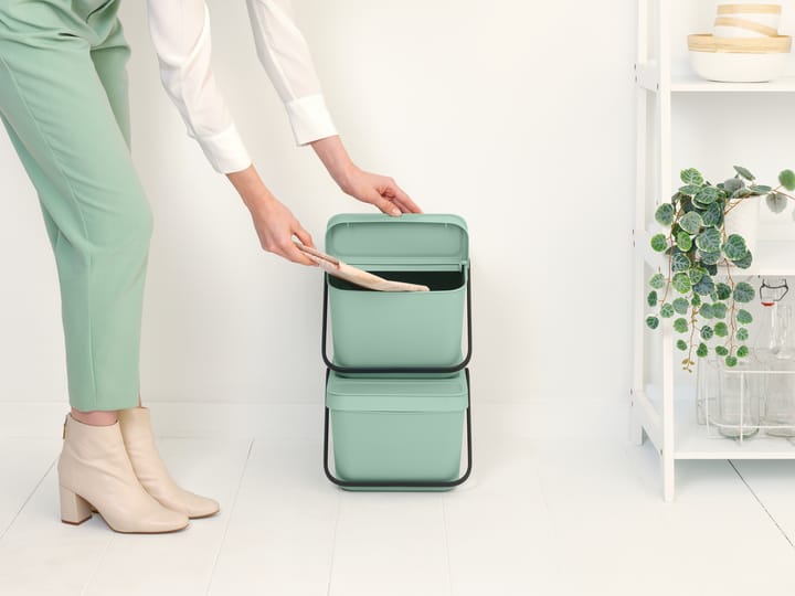 Sort & Go Stapelbare afvalemmer 20 L, Jade Green Brabantia